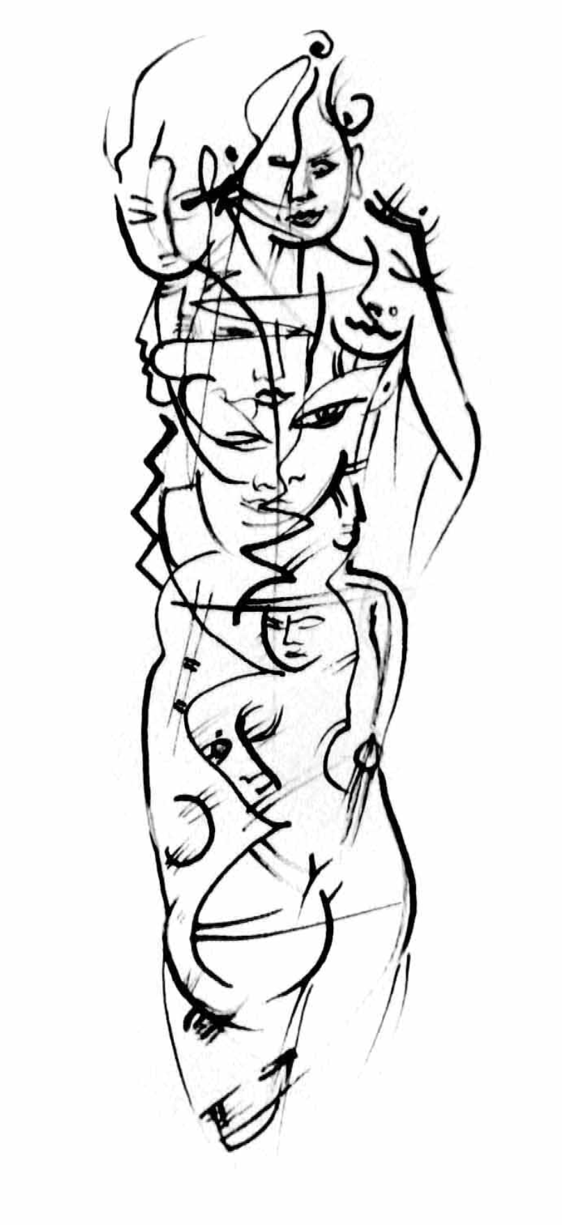 Figurenstudie Tusche